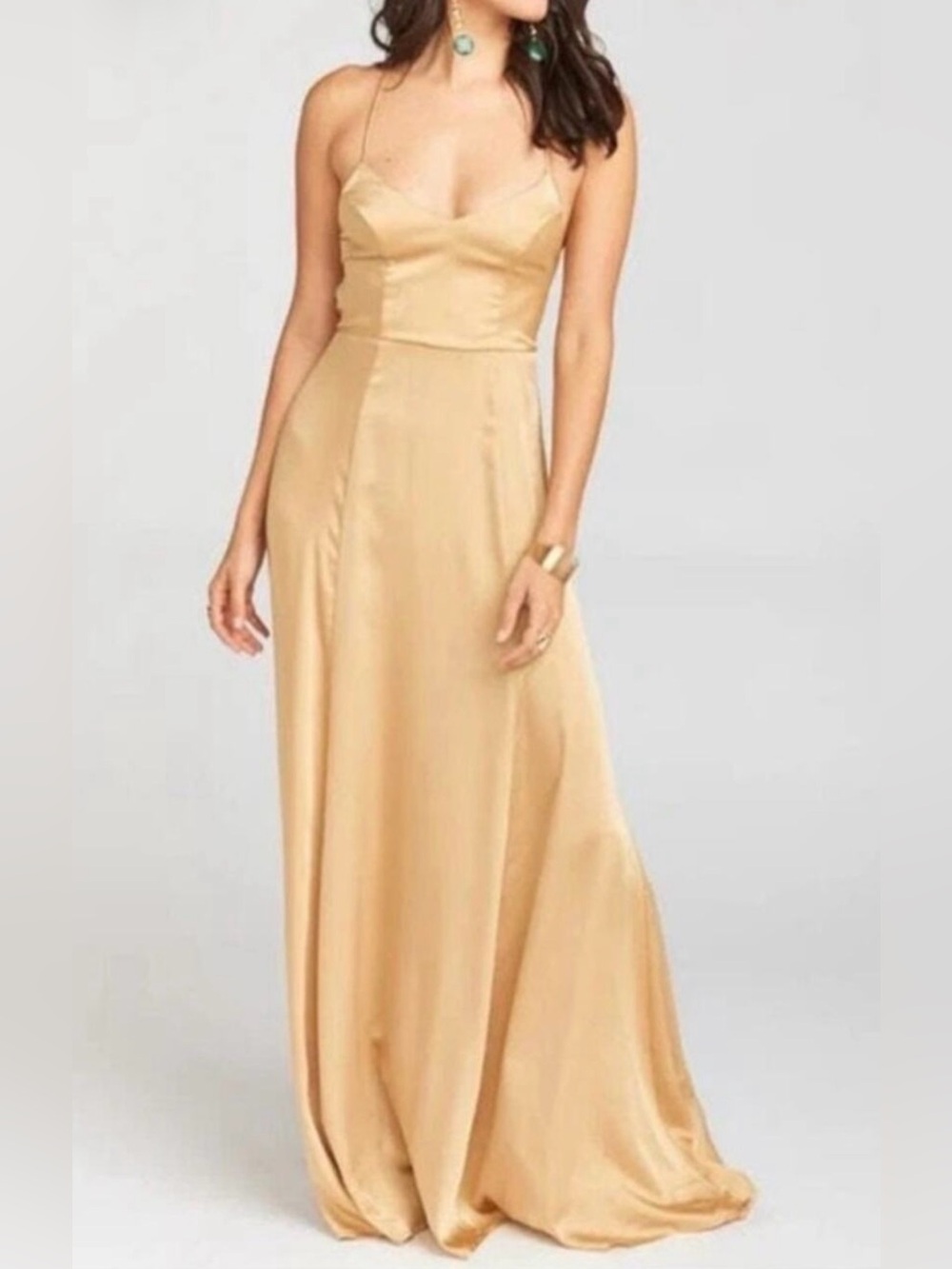 NWT Show Me Your Mumu Godshaw Goddess Formal Dress in Gold Size XS